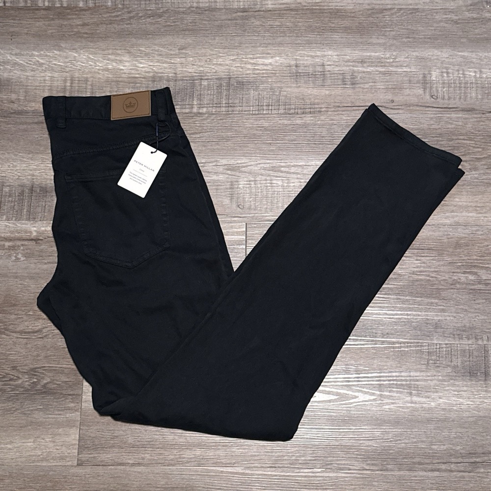 NEW Peter Millar Crown Men's Size 30x34 Black Ultimate Sateen Five-Pocket Pants